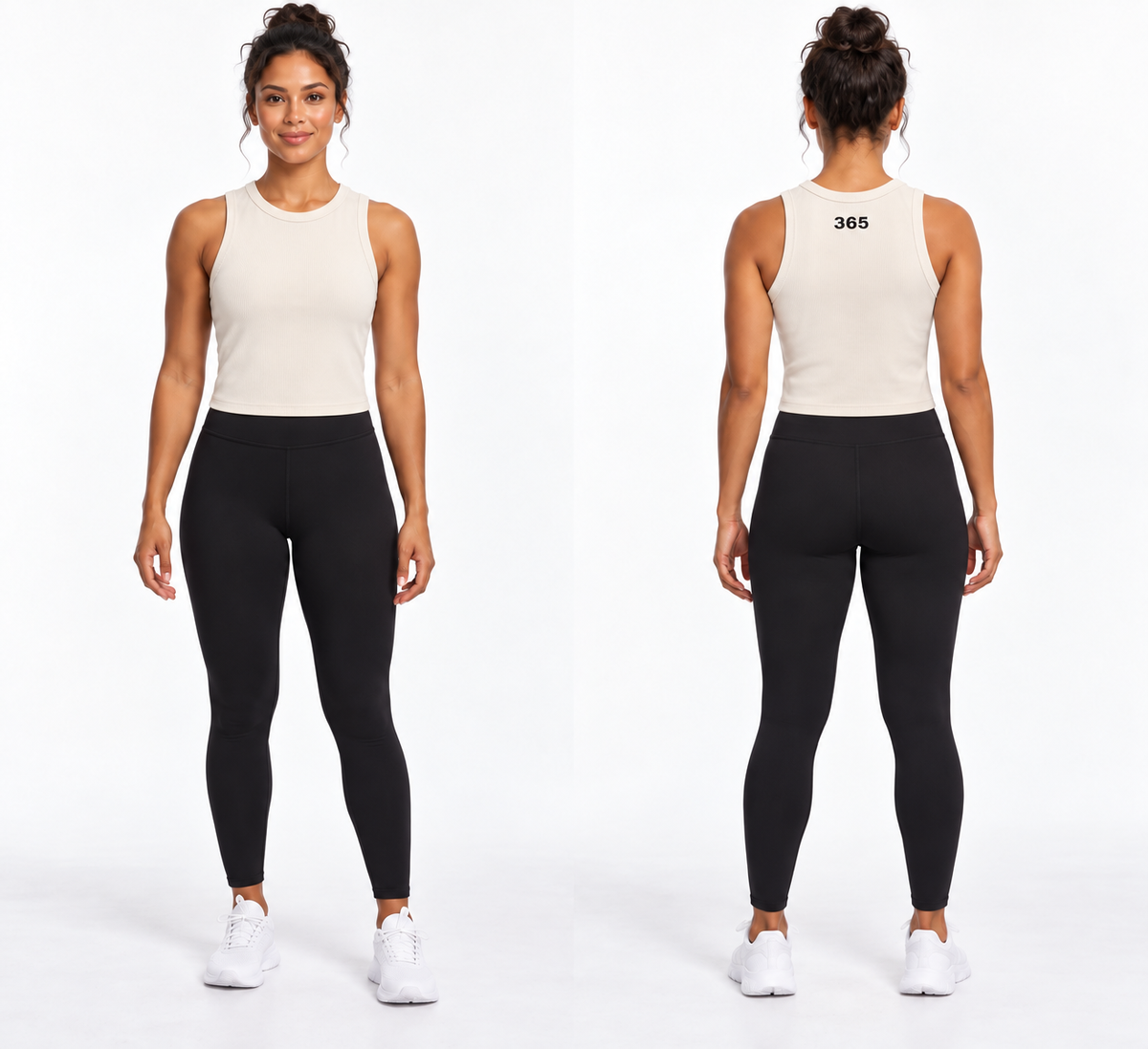 365 Women’s Cropped Ribbed Tank – Cream